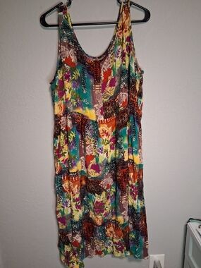 Options Melrose Patchwork Floral Maxi Dress Boho Hippie Colorful Size XL